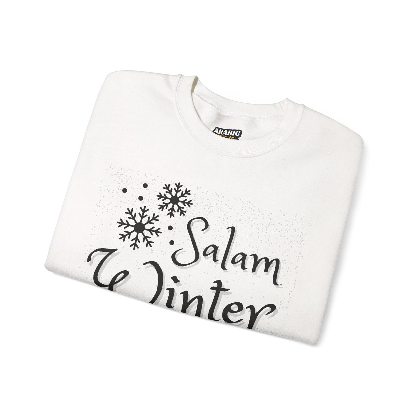 Salam Winter Typographic Sweatshirt - Cozy Soft Cotton Unisex Snowflake Graphic Sweatshirt