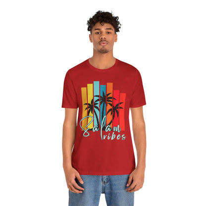 Salam Vibes Palm Tree Graphic Tee T-Shirt - Cozy Soft Cotton Graphic Unisex Tee