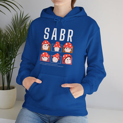 Sabr Typographic Hoodie - Cute Mushroom Cozy Soft Cotton Unisex Statement Hoodie