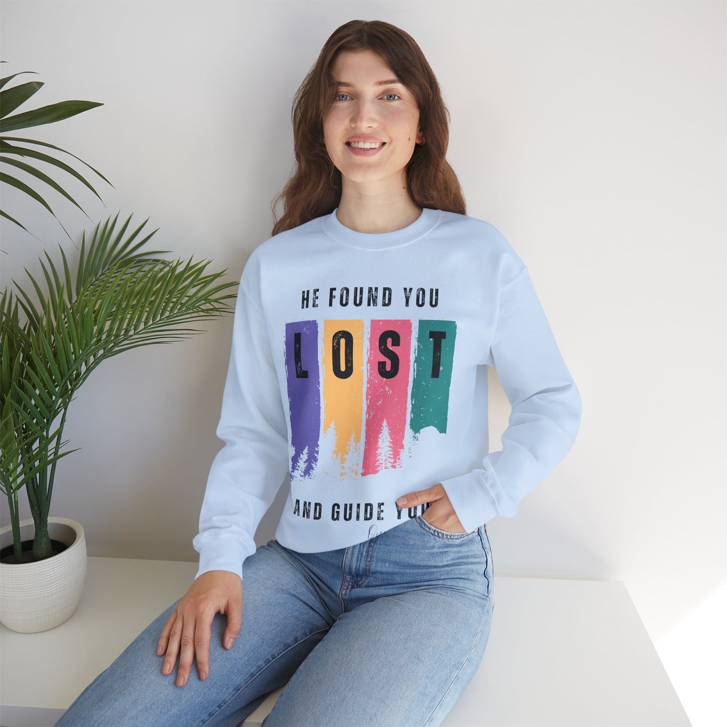 He Found You lost And Guide You Graphic Sweatshirt - He Found You lost And Guide You Typography Islamic Unisex Sweatshirt