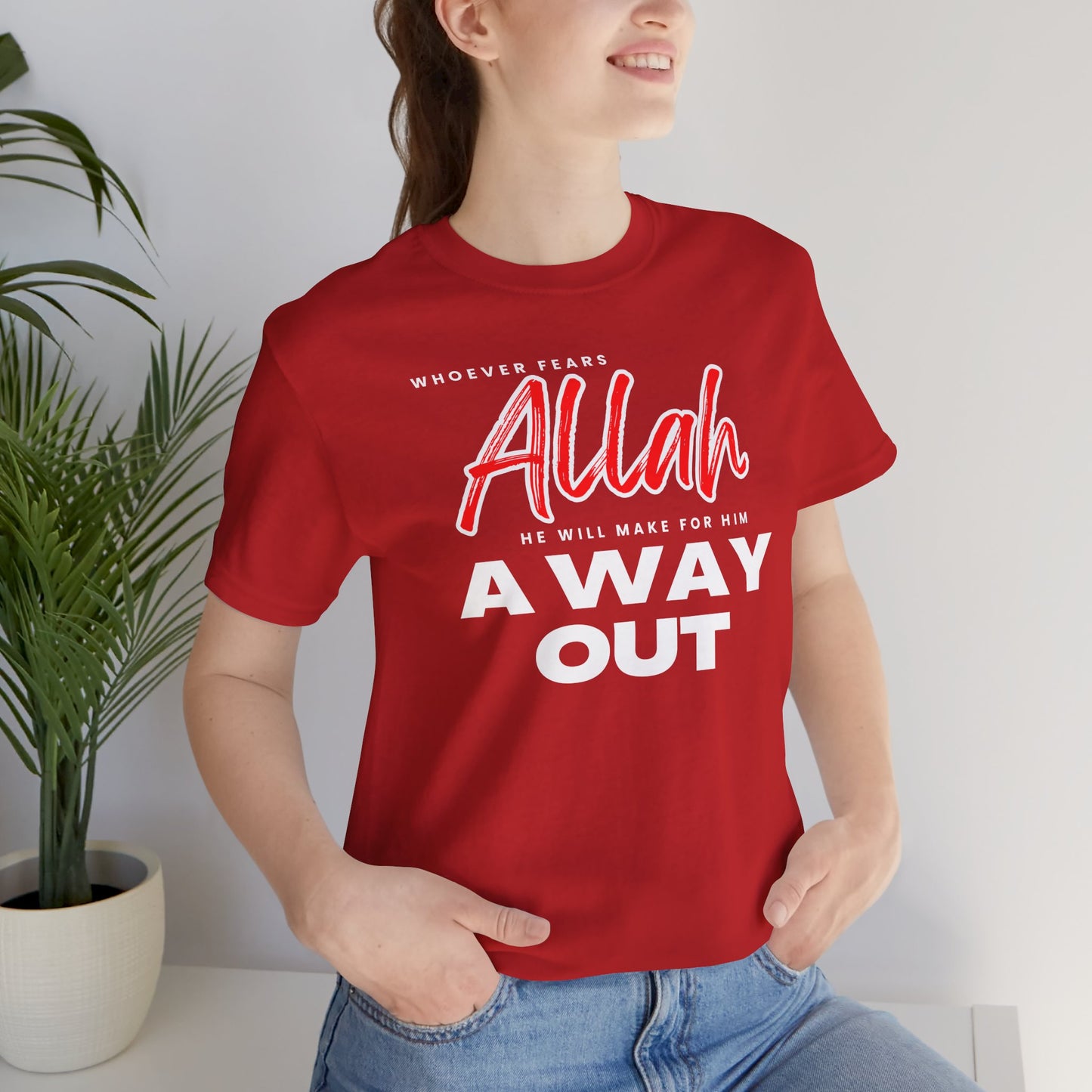 Fear Allah Way Typographic Tee T-Shirt - Cozy Soft Cotton Unisex Statement Tee
