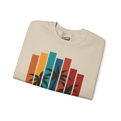 Salam Vibes Palm Tree Graphic Sweatshirt - Cozy Soft Cotton Graphic Unisex Sweatshirt