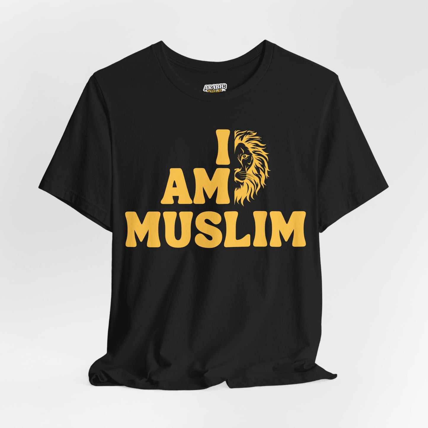 I Am Muslim Typographic Tee T-Shirt - Lion Cozy Soft Cotton Unisex Tee