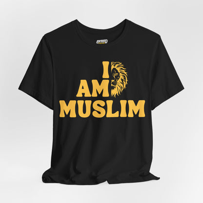I Am Muslim Typographic Tee T-Shirt - Lion Cozy Soft Cotton Unisex Tee