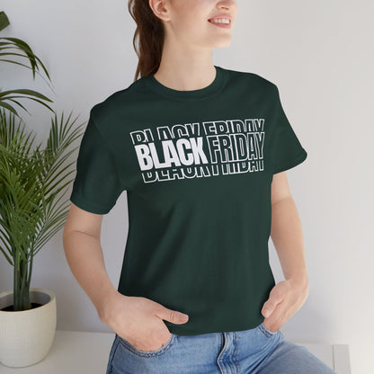 Black Friday Shadow Typography T-Shirt - 3D Graphic Unisex Tee
