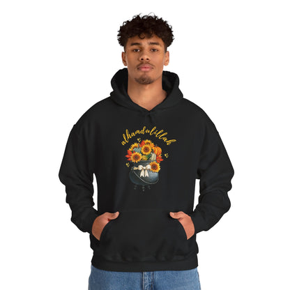 Alhamdulillah Classic Pot Floral Gratitude Graphic Hoodie - Alhamdulillah Typography Islamic Unisex Hoodie