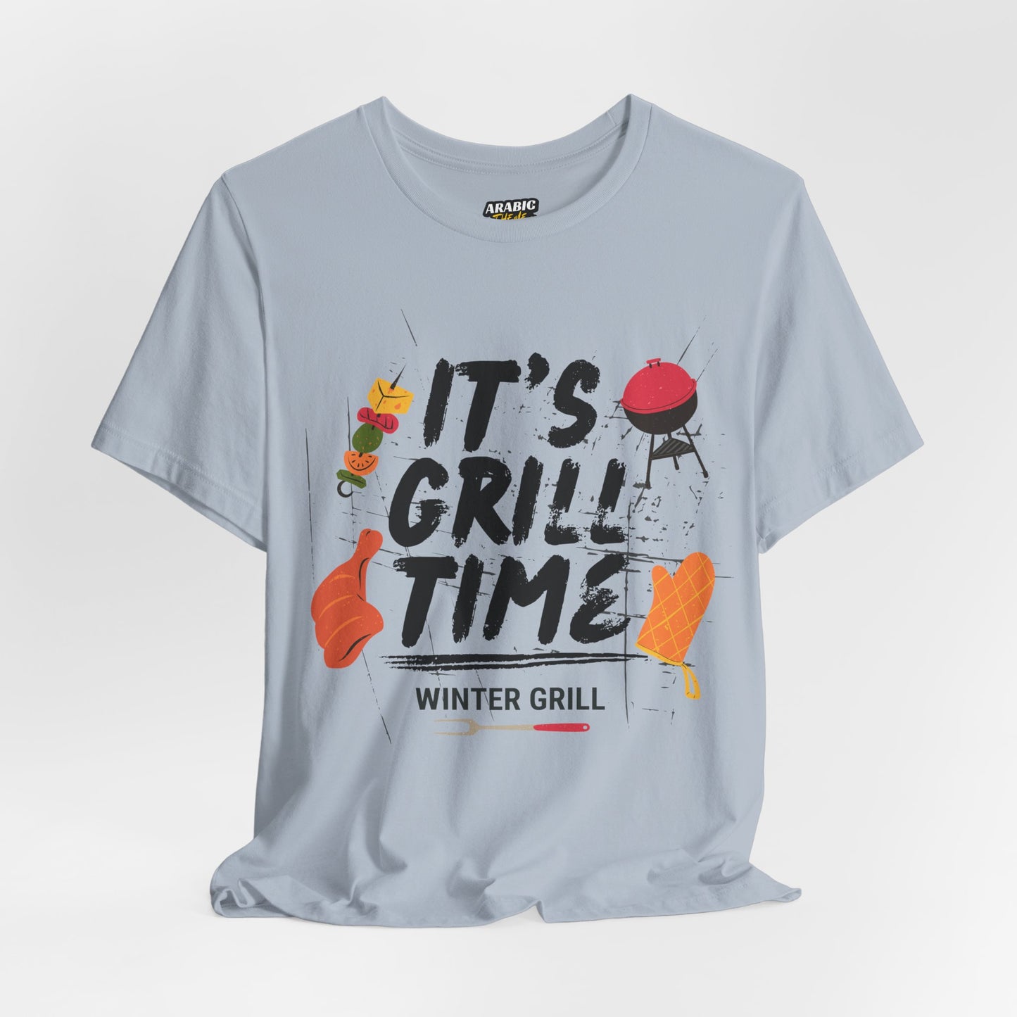 Winter Grill Typography Tee T-Shirt - Cozy Soft Cotton Unisex BBQ Graphic Tee