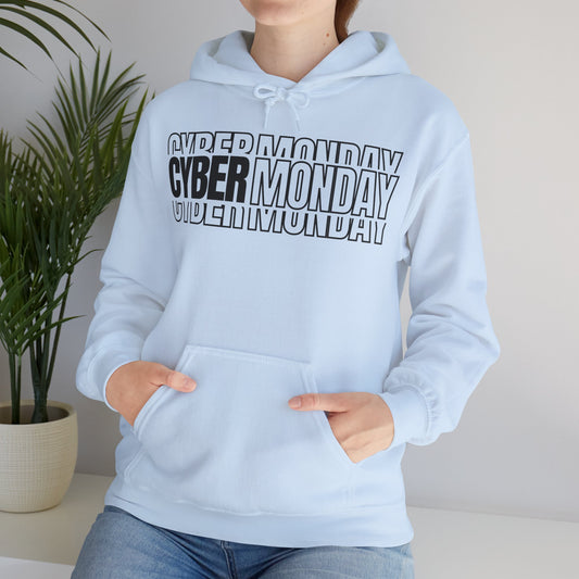 Cyber Monday Shadow Typography Hoodie - 3D Graphic Crewneck