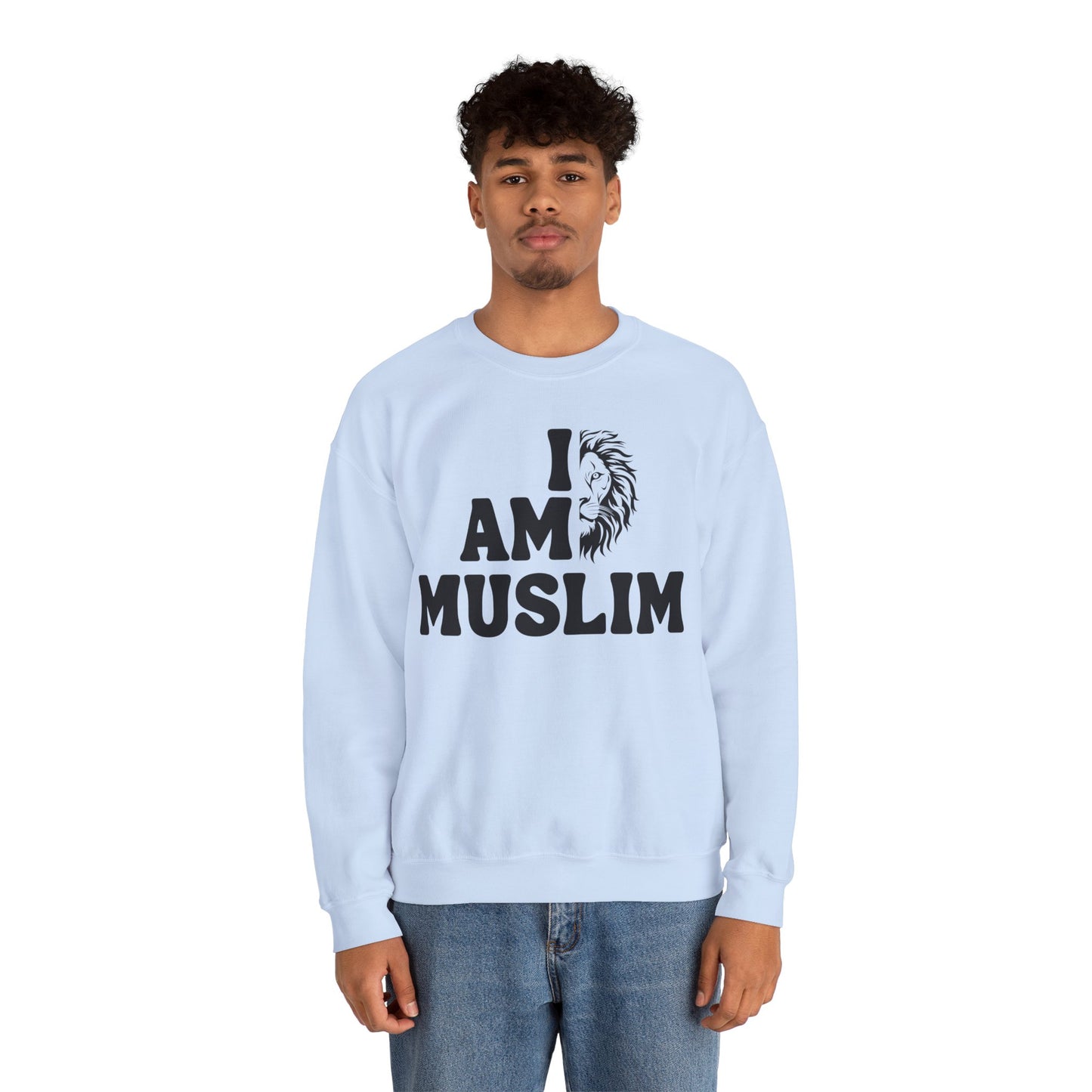 I Am Muslim Typographic Sweatshirt - Lion Cozy Soft Cotton Unisex Sweatshirt