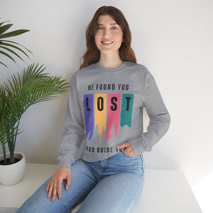 He Found You lost And Guide You Graphic Sweatshirt - He Found You lost And Guide You Typography Islamic Unisex Sweatshirt
