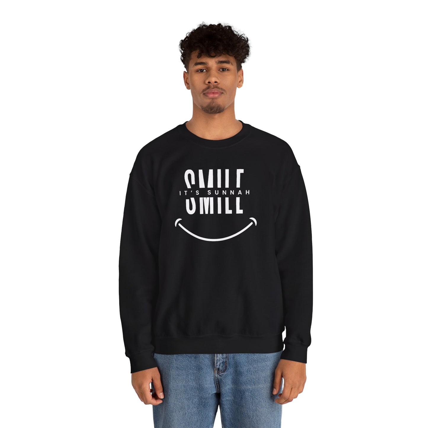 Smile it's Sunnah Graphic Sweatshirt - Smile it's Sunnah Typography Islamic Unisex Sweatshirt