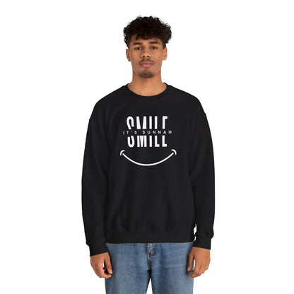 Smile it's Sunnah Graphic Sweatshirt - Smile it's Sunnah Typography Islamic Unisex Sweatshirt