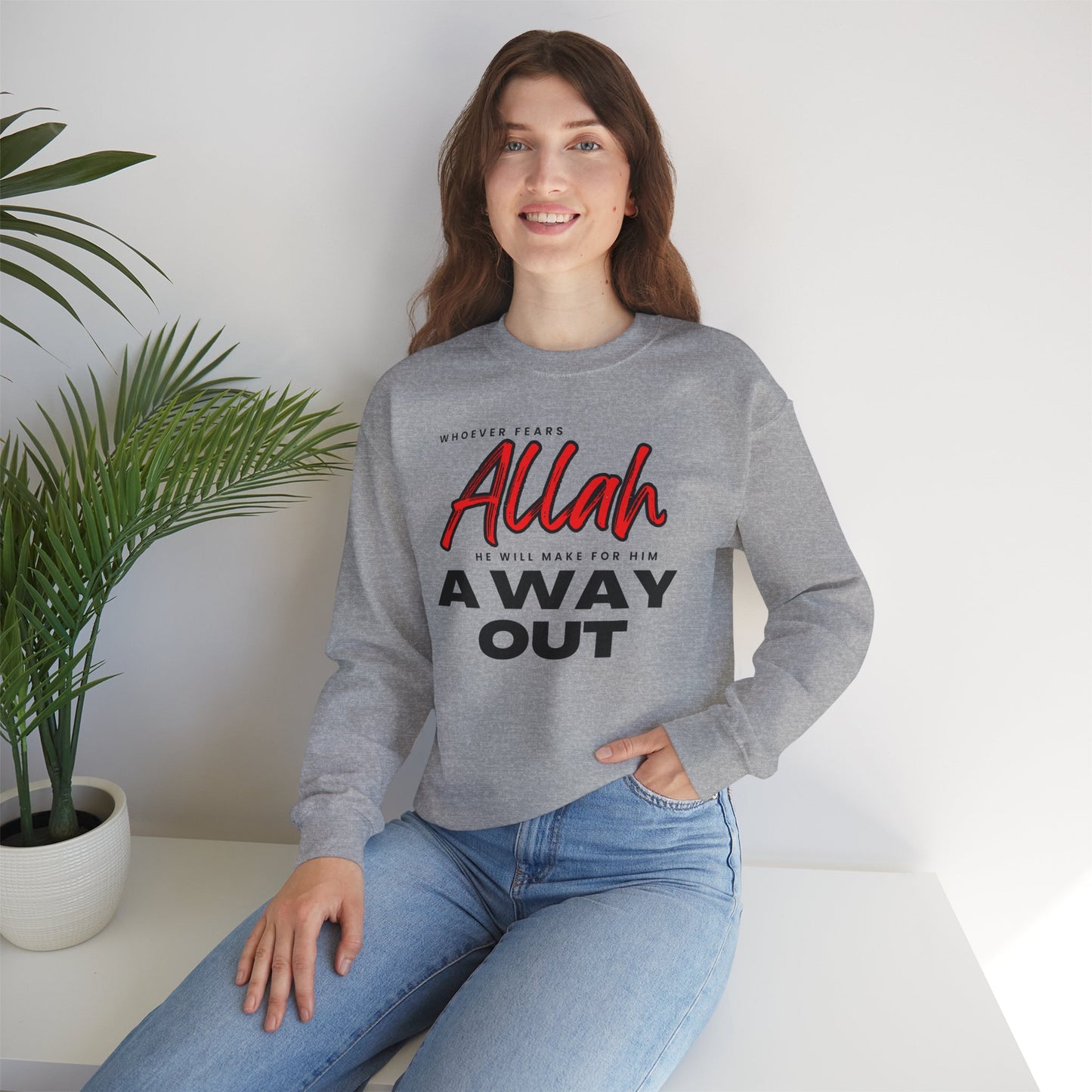 Fear Allah Way Typographic Sweatshirt - Cozy Soft Cotton Unisex Statement Sweatshirt