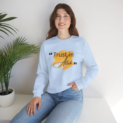 Trust in Allah Graphic Tee Sweatshirt - Trust in Allah Typography Islamic Unisex Sweatshirt