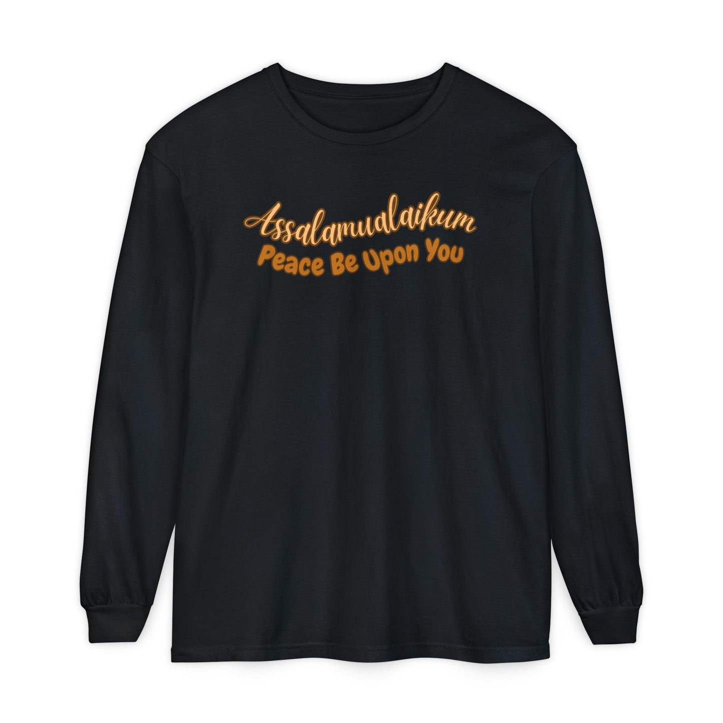 Assalamualaikum Peace Be Upon You Graphic Long-Sleeve Tee T-Shirt - Cozy Salam Typography Unisex Long-Sleeve Tee