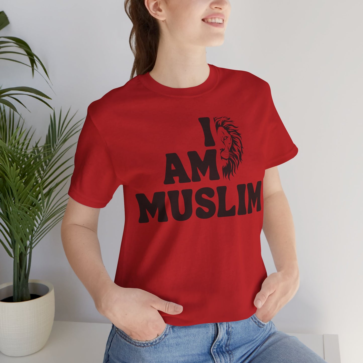 I Am Muslim Typographic Tee T-Shirt - Lion Cozy Soft Cotton Unisex Tee