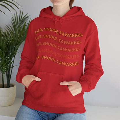 Sabr Shukr Tawakkul Typographic Hoodie - Cozy Soft Cotton Unisex Hoodie