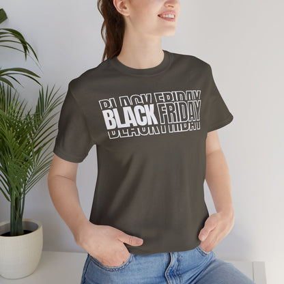 Black Friday Shadow Typography T-Shirt - 3D Graphic Unisex Tee