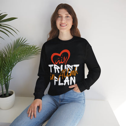 Trust in Allah's Plan Typographic Sweatshirt - Tawakkul Cozy Soft Cotton Unisex Sweatshirt