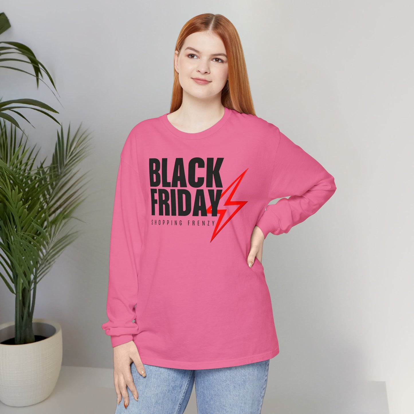 Black Friday Shopping Frenzy Long Sleeve - Lightning Graphic Tee
