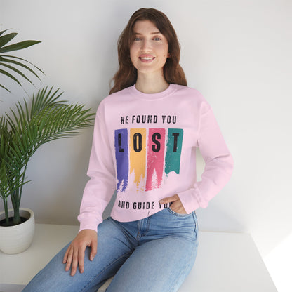 He Found You lost And Guide You Graphic Sweatshirt - He Found You lost And Guide You Typography Islamic Unisex Sweatshirt