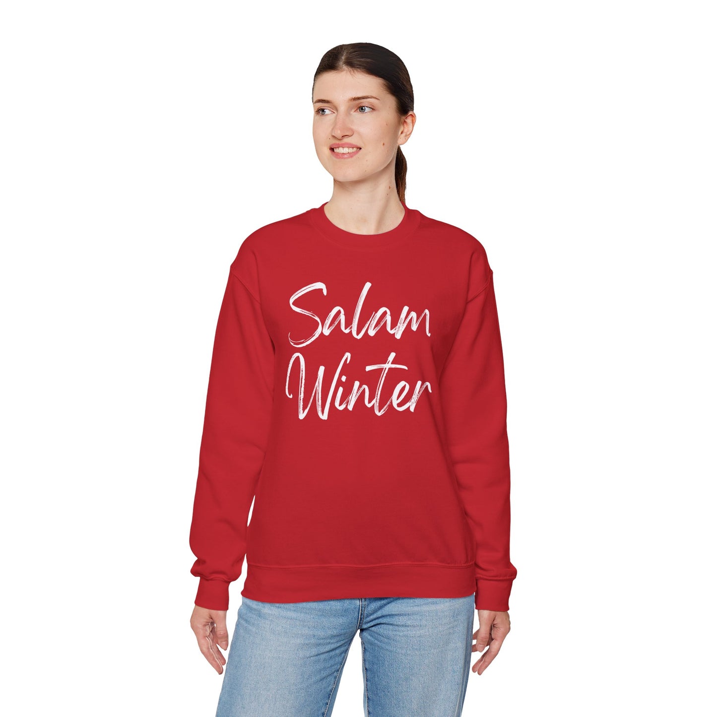 Salam Winter Typographic Sweatshirt - Cozy Soft Cotton Unisex Minimalist Graphic Sweatshirt