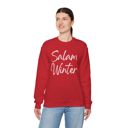Salam Winter Typographic Sweatshirt - Cozy Soft Cotton Unisex Minimalist Graphic Sweatshirt