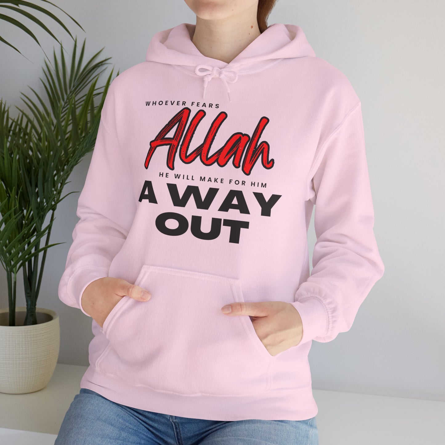 Fear Allah Way Typographic Hoodie - Cozy Soft Cotton Unisex Statement Hoodie