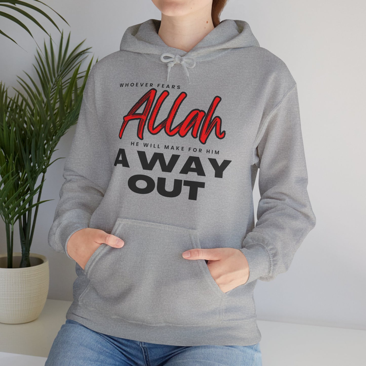Fear Allah Way Typographic Hoodie - Cozy Soft Cotton Unisex Statement Hoodie