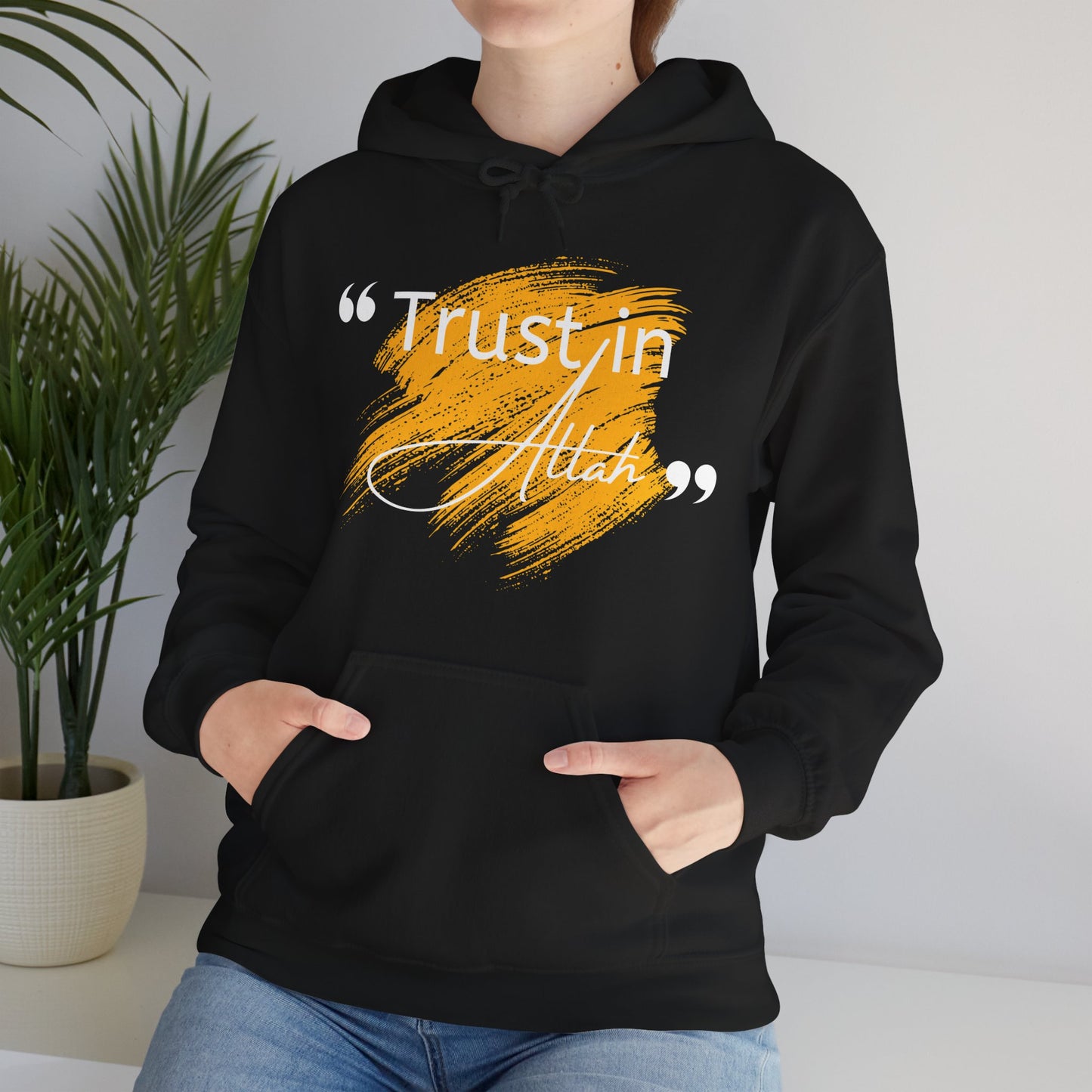 Trust in Allah Graphic Tee Hoodie - Trust in Allah Typography Islamic Unisex Hoodie