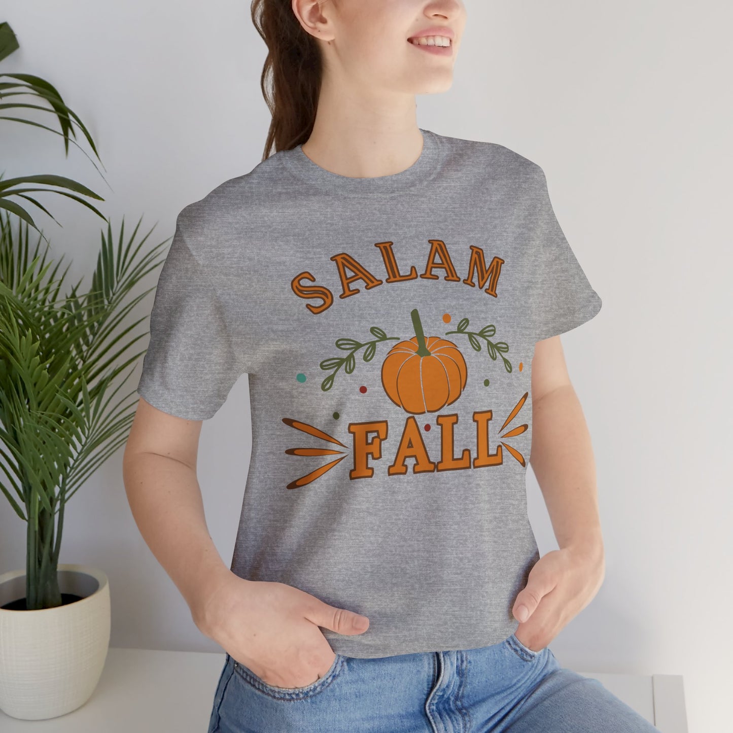 Salam Fall Pumpkin Graphic Tee T-Shirt - Cozy Autumn Pumpkin Graphic Unisex Tee