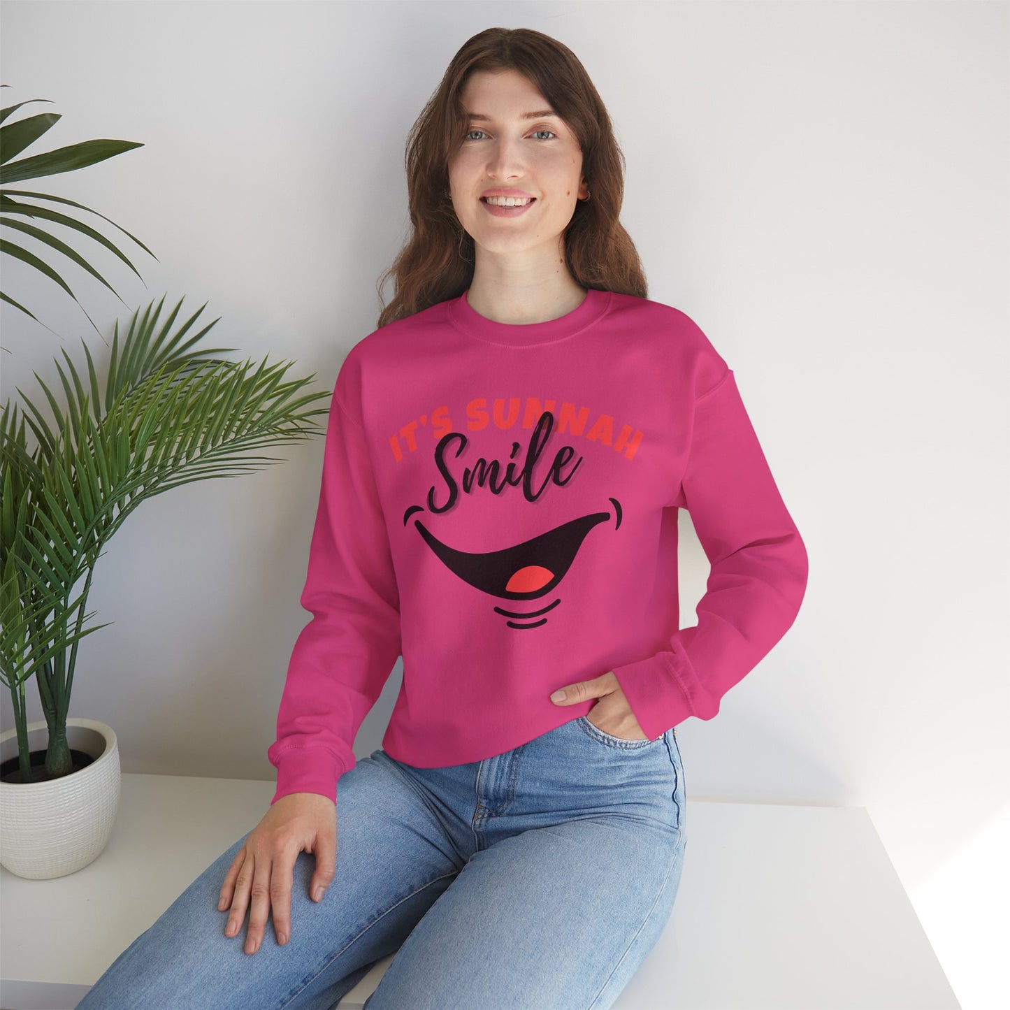 It's Sunnah Smile Graphic Sweatshirt - It's Sunnah Smile Typography Islamic Unisex Sweatshirt