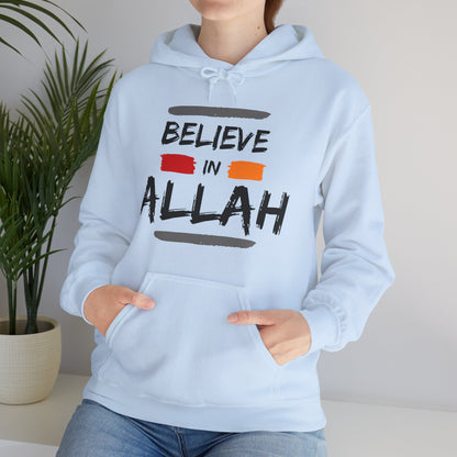 Believe in Allah Typographic Hoodie - Cozy Soft Cotton Unisex Statement Hoodie