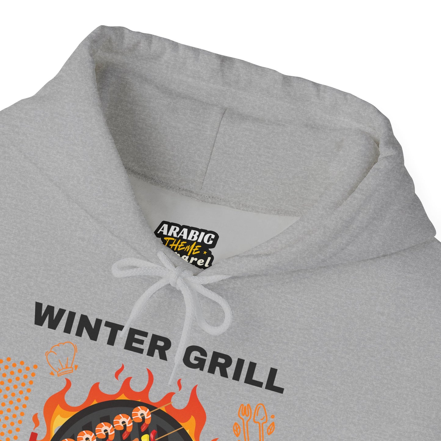 Winter Grill Typographic Hoodie - Cozy Soft Cotton Unisex Sausage Graphic Hoodie
