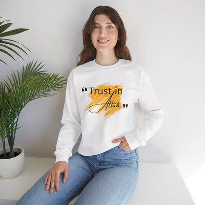 Trust in Allah Graphic Tee Sweatshirt - Trust in Allah Typography Islamic Unisex Sweatshirt