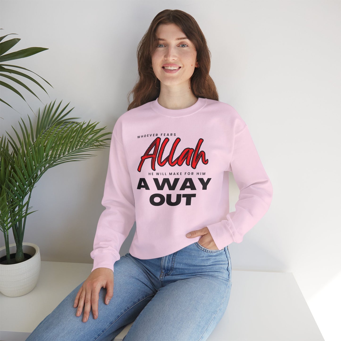 Fear Allah Way Typographic Sweatshirt - Cozy Soft Cotton Unisex Statement Sweatshirt