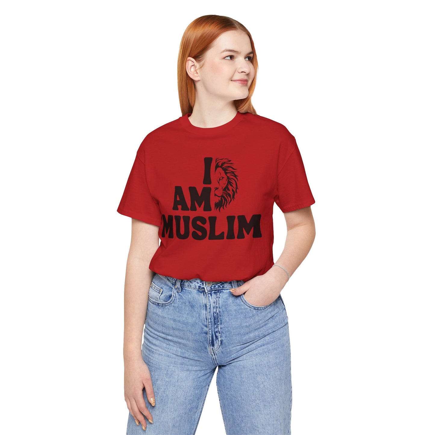 I Am Muslim Typographic Tee T-Shirt - Lion Cozy Soft Cotton Unisex Tee