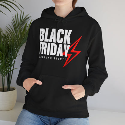 Black Friday Shopping Frenzy Hoodie - Lightning Graphic Fleece