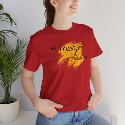 Trust in Allah Graphic Tee T-Shirt - Trust in Allah Typography Islamic Unisex Tee