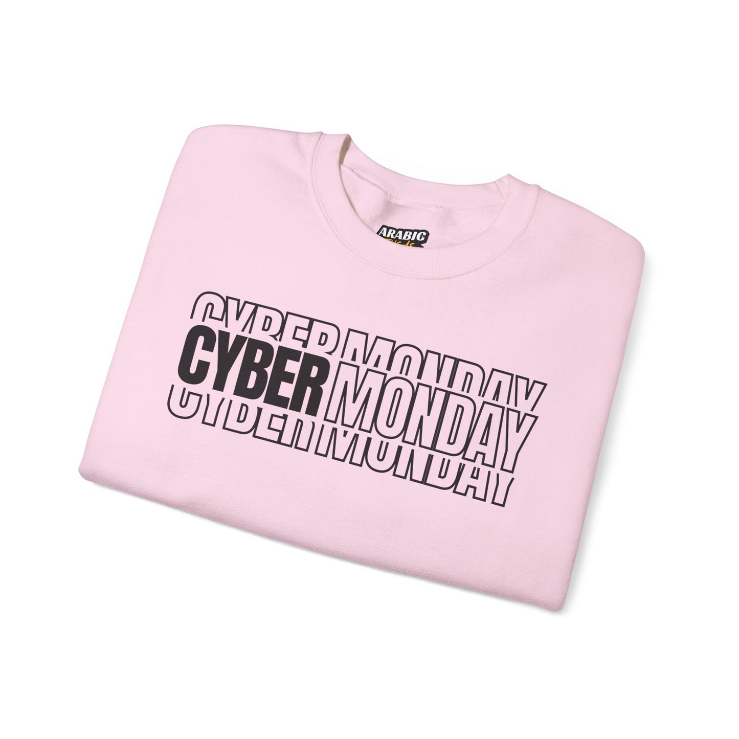 Cyber Monday Shadow Typography Sweatshirt - 3D Graphic Crewneck