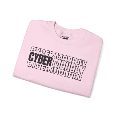 Cyber Monday Shadow Typography Sweatshirt - 3D Graphic Crewneck