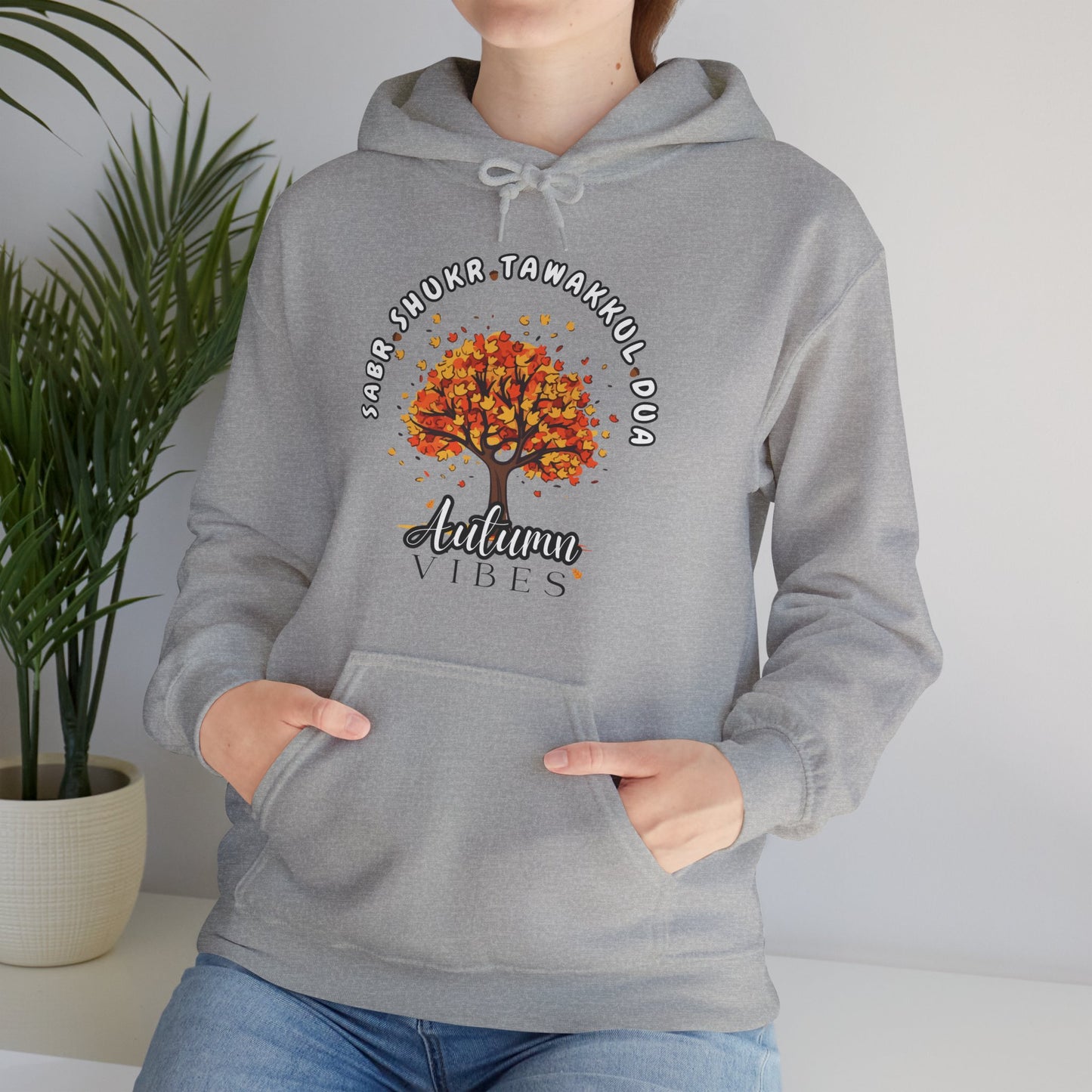Sabr Shukr Tawakkul Dua Autumn Vibes Graphic Hoodie - Cozy Autumn Soft Cotton Graphic Unisex Hoodie