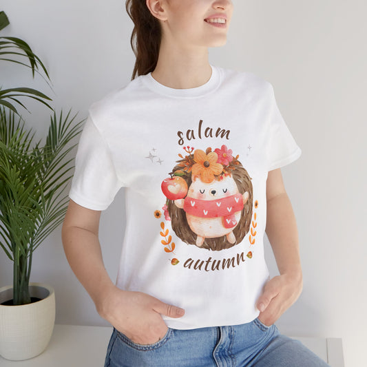Salam Autumn Cute Hedgehog Sleeping Graphic Tee T-Shirt - Cozy Autumn Cute Hedgehog Sleeping Graphic Unisex Tee