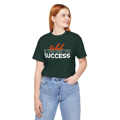 Salah is the Key to Success Typographic Tee T-Shirt - Cozy Soft Cotton Unisex Statement Tee