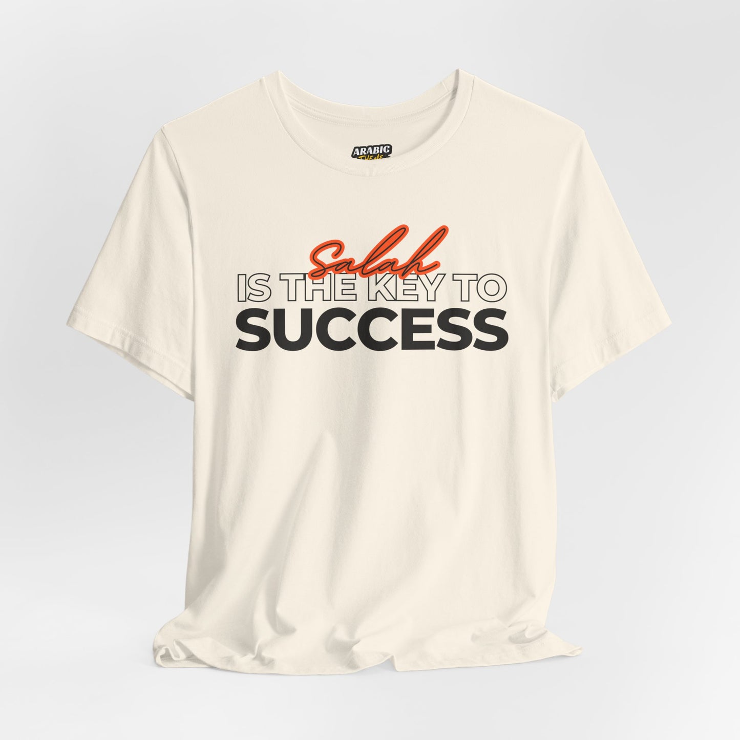 Salah is the Key to Success Typographic Tee T-Shirt - Cozy Soft Cotton Unisex Statement Tee