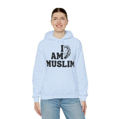 I Am Muslim Typographic Hoodie - Lion Cozy Soft Cotton Hoodie