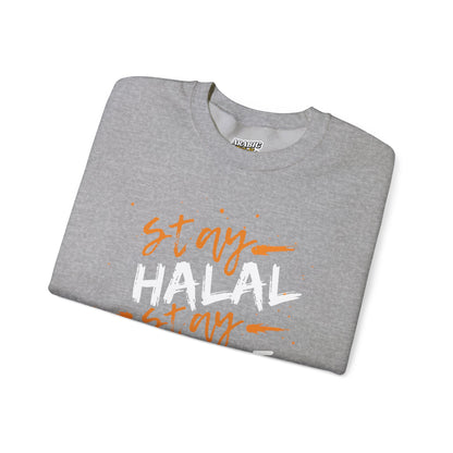 Stay Halal Stay Humble Typographic Sweatshirt - Cozy Soft Cotton Unisex Statement Sweatshirt