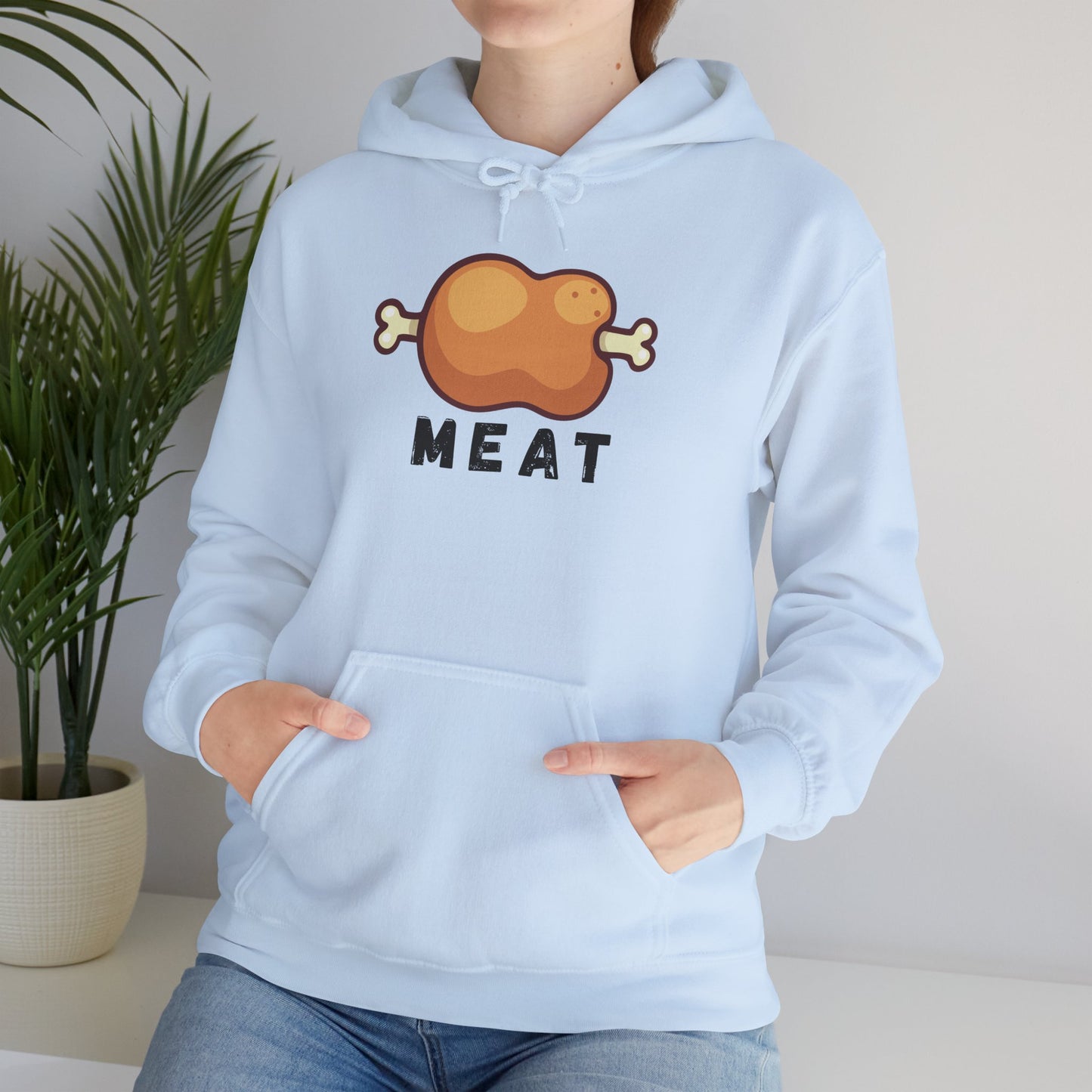 Cartoon MEAT Graphic Hoodie - Cozy Soft Cotton Unisex Graphic Hoodie