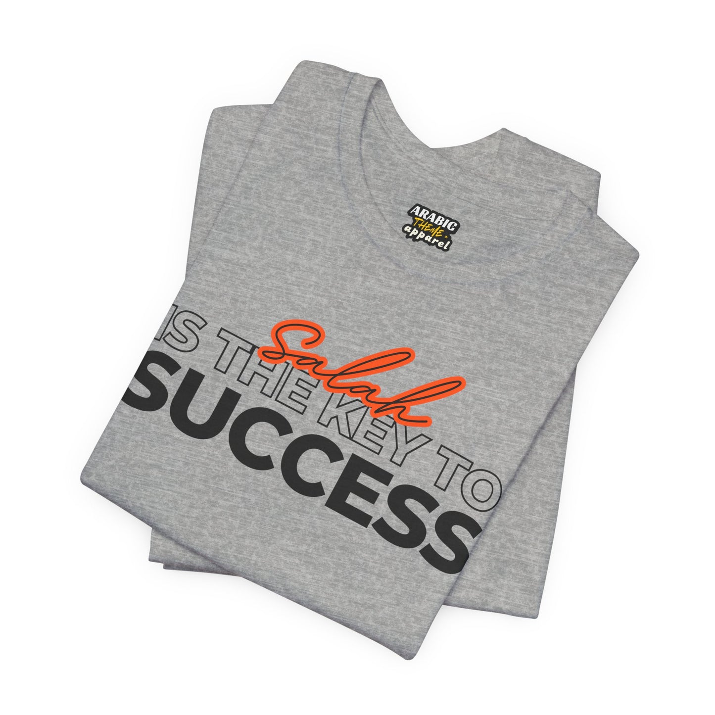 Salah is the Key to Success Typographic Tee T-Shirt - Cozy Soft Cotton Unisex Statement Tee