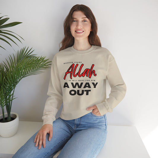 Fear Allah Way Typographic Sweatshirt - Cozy Soft Cotton Unisex Statement Sweatshirt